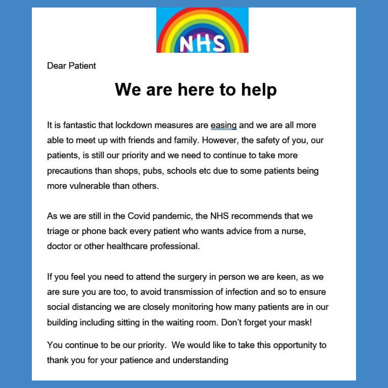 We are here to help We are here to help